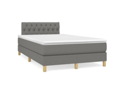 Vidaxl Cama Boxspring Com Colchão 120x190 Cm Tecido Cinzento-escuro