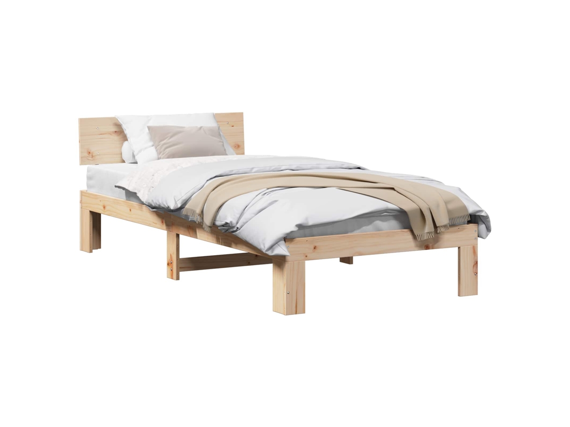 Estrutura da Cama com Cabeceira Natural 90 X 190 Cm MAISON EXCLUSIVE