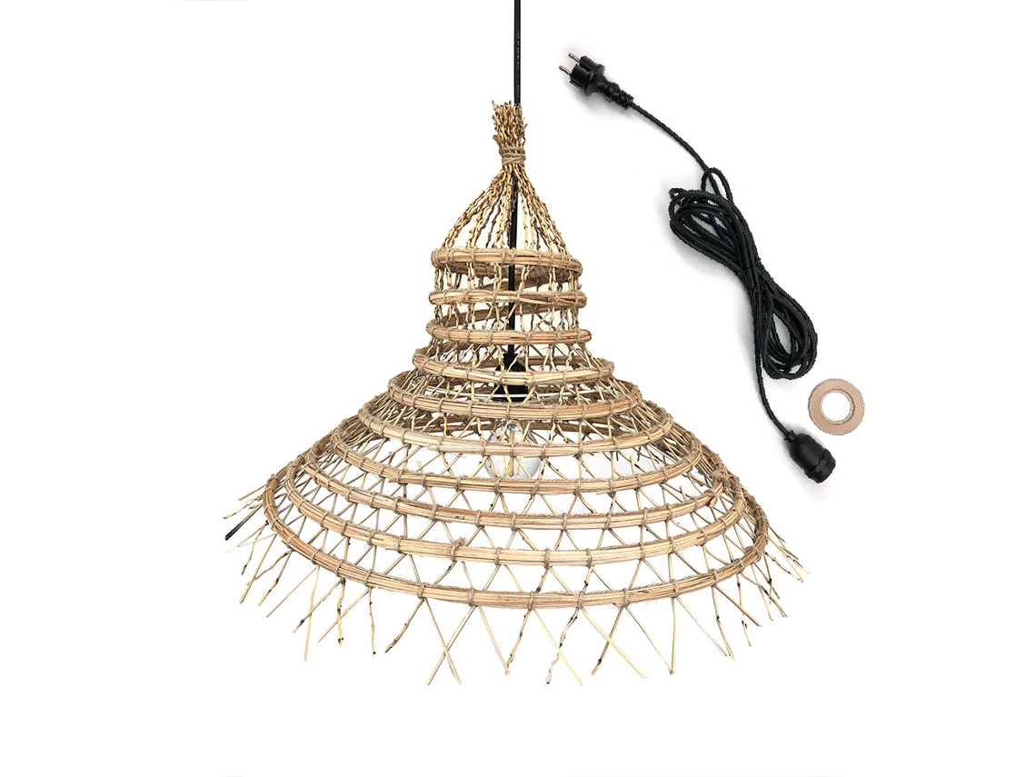 Candeeiro LUMISKY (Fibras Naturais - Bege - 60 x 60 x 44 cm)
