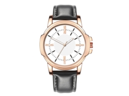 Reloj De Pulsera Analógica De Cuarzo Con Dial Redondo De Aleación Para Hombre (negro Con Dial Blanco)