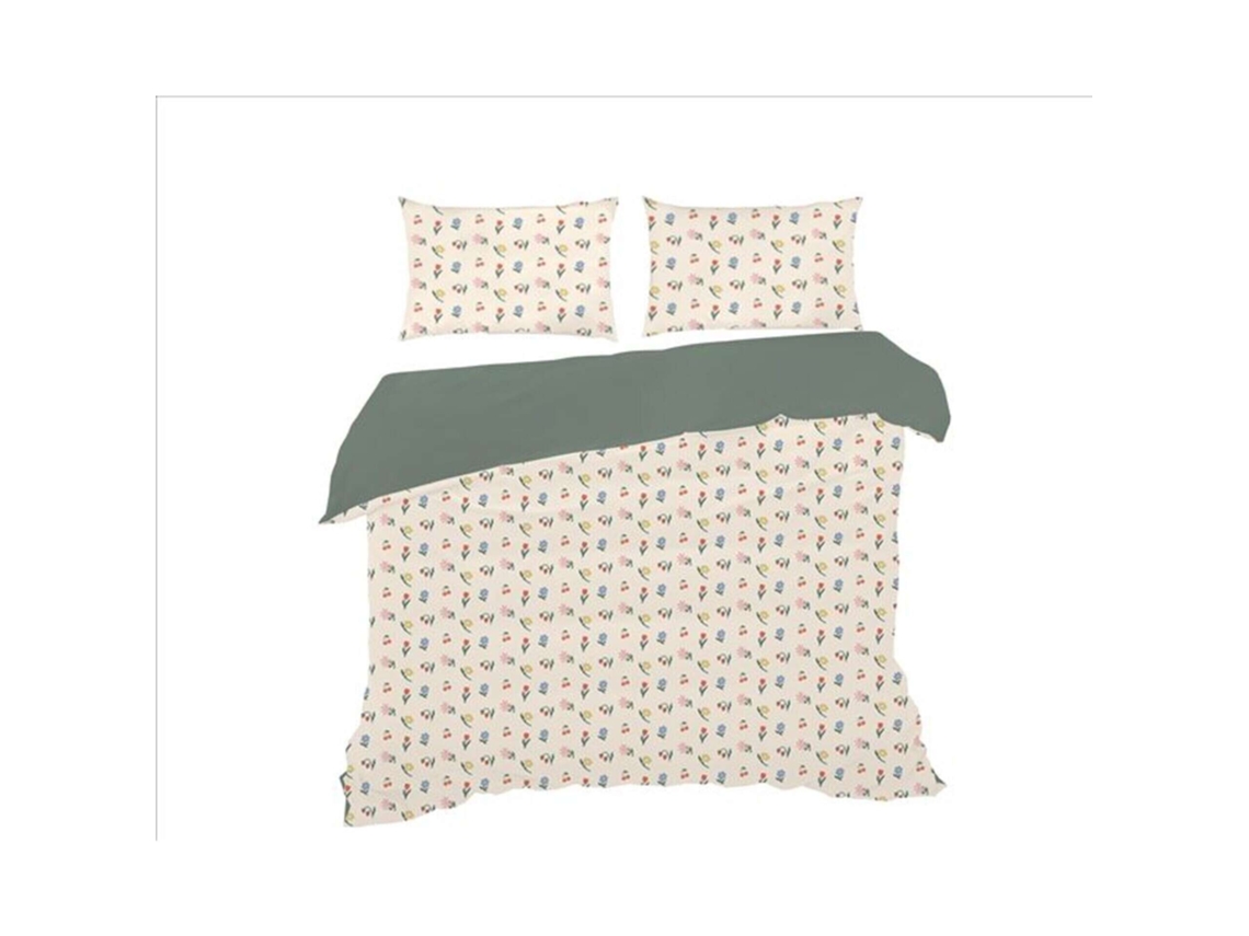 Conjunto Capa Edredão Algodão 240x220cm Flores Kasa