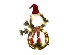 Coroa de Natal ZMDECQNA Iluminada Guirlanda Chapéu Formato Boneco Parede Branco