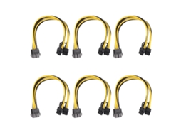 Aetheria 6pcs Cabo de Alimentação Pcie 8pin Fêmea para 2 Portas Macho 8pin Gpu Adaptador 18awg