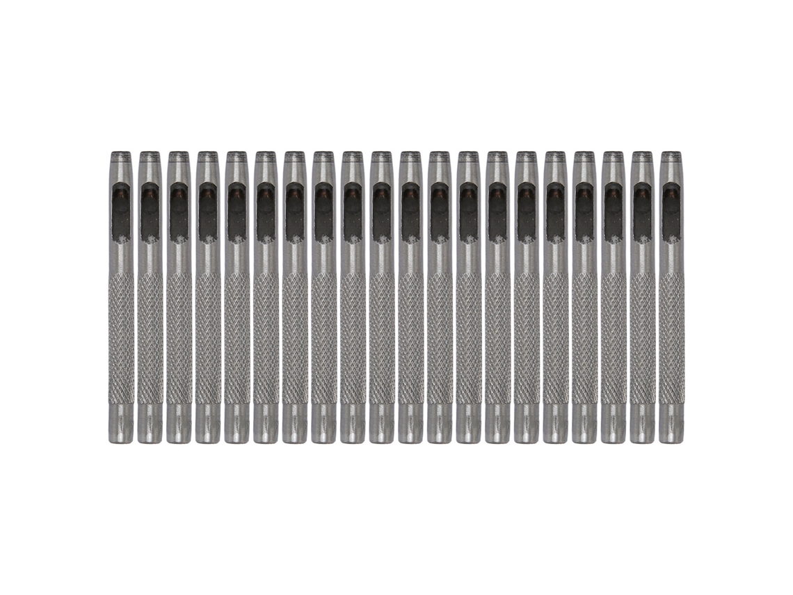 Kit com 20 Furadores de Couro em Aço Carbono de Alta Dureza para Artesanato, com Furos Redondos Vazados de 4, 5 Mm/0, 18 Pol.. Cintos AQUAFORGE