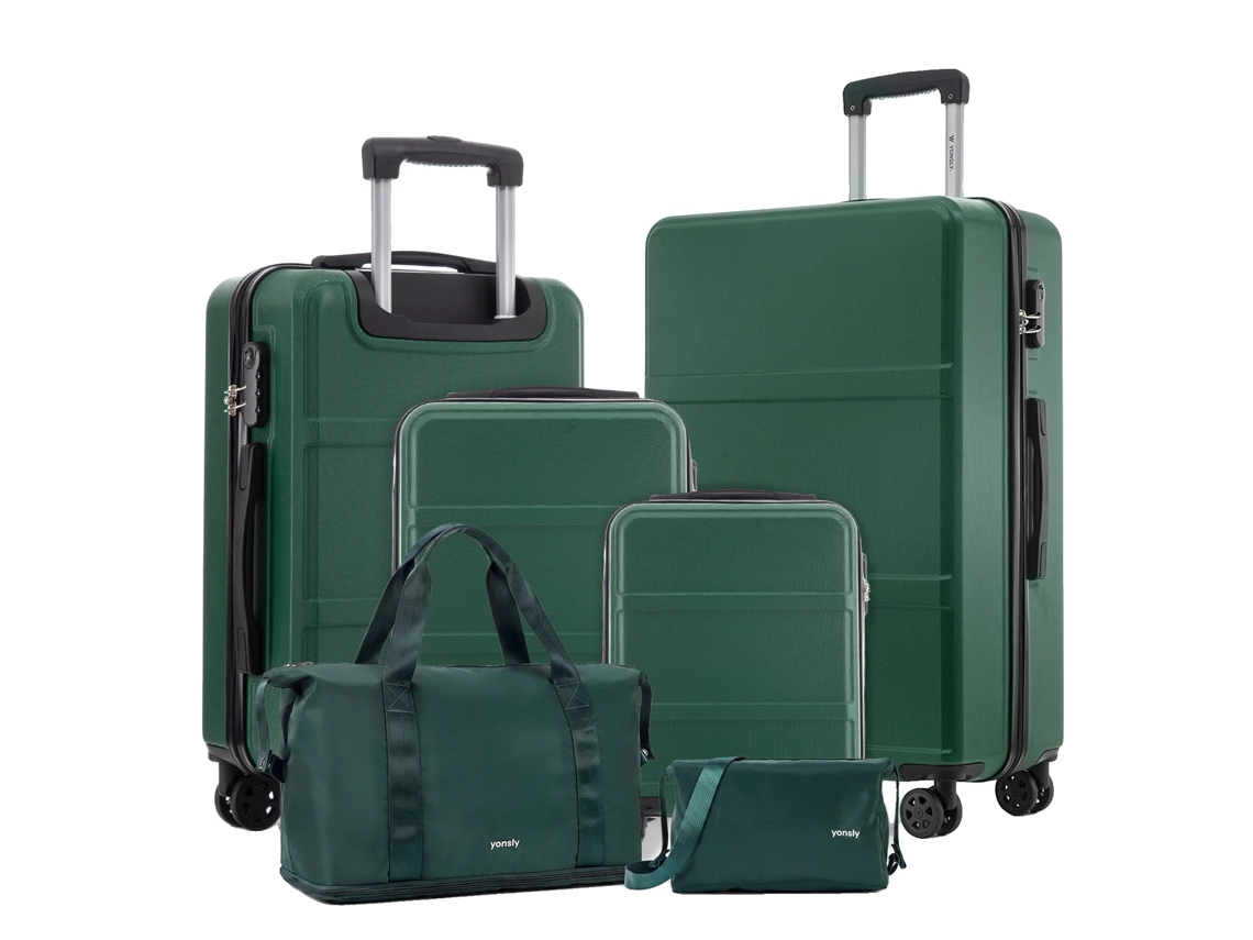 Conjunto De Malas, Material Durável, Design Ergonômico, Verde Escuro (16+20+24+28 Polegadas)