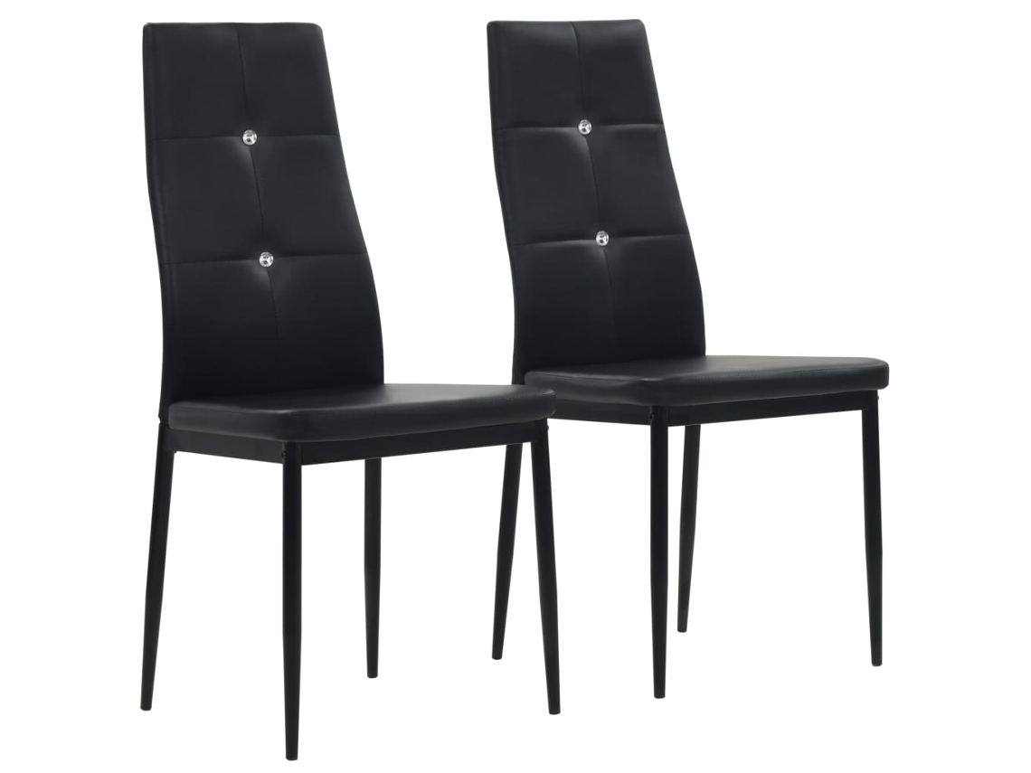 Vidaxl Cadeiras De Jantar 2 Pcs Couro Artificial Preto