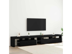 Vidaxl Gabinete para Tv com Led 3 Pcs Carvalho Preto 260 X 37 X 40 Cm