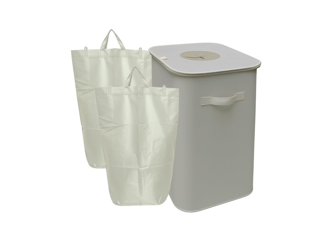 Relaxdays Recipiente Para Recolha De Garrafas, 100 L, 2 Sacos, Lavável, Reciclável, Coletor De Garrafas Vazias, Bege