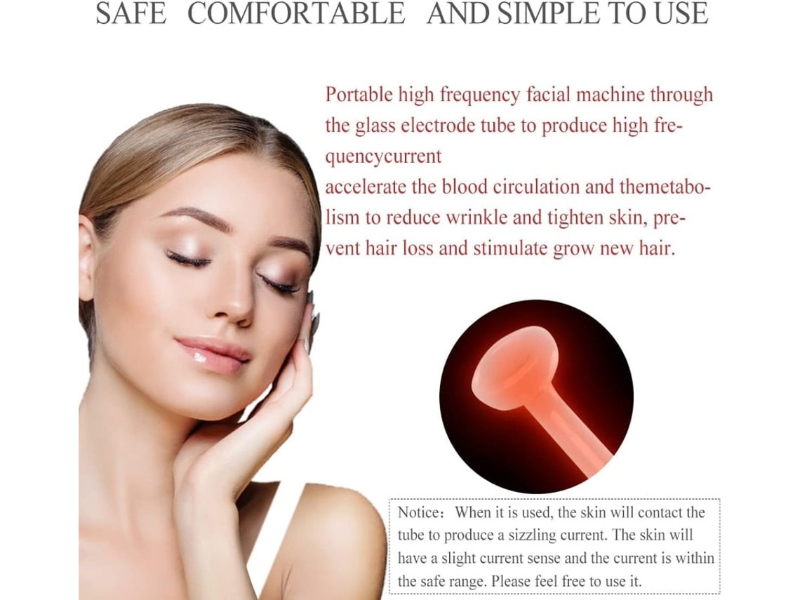 Massageador Facial de Alta Frequência 4 em 1 Massageador Facial de Frequência Portátil Conjunto de Máquina de Firmeza para Cuidados YIZHOOD