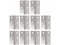 Conjunto De 10 Dobradiças De Aço Inoxidável, Dobráveis De 48 Mm Com 6 Furos De Montagem Para Móveis E Vasos De Plantas