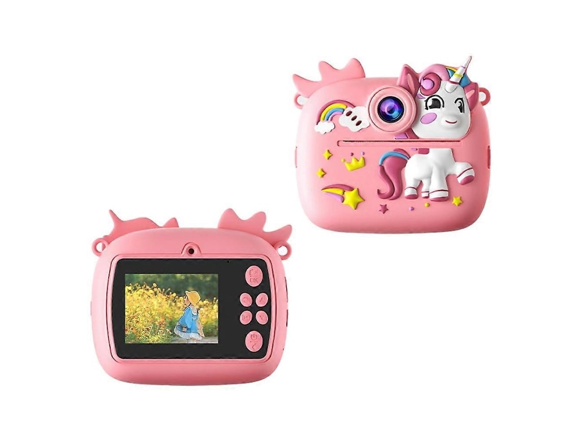 Mini Câmara Fotográfica Digital Infantil Com Impressão Térmica E Ecrã Ips De 2,4 Polegadas