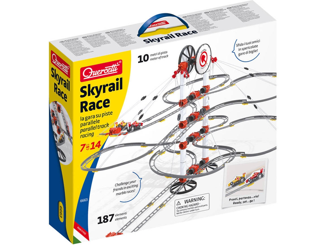 Quercetti Conj. pista de corrida de berlindes 187 pcs Skyrail Race