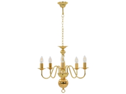 Vidaxl Lustre De 5 Lâmpadas E14 Dourado