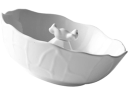 De Salada De Cerâmica De 1000 Ml Com Estampa De Urso Polar Deitado, Tigela Branca Para Sobremesa, Gokoco