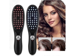 Escova De Massagem Elétrica Com Terapia De Luz Azul E Vermelha, Escova Vibratória Para Massagem, Spray De Íons Negativos Para Massagem No Couro C