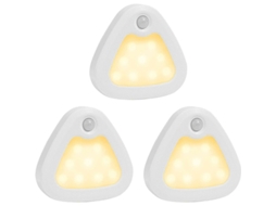 Kit com 3 Luzes Sem Fio Sensor de Movimento, Alimentadas por Bateria, Luzes Led Super Brilhantes com Fita Magnética /fita 3m para Armários BRILVIBERA