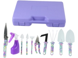 Kit De Ferramentas De Jardim Com 10 Peças E Estojo De Armazenamento, Incluindo Pá E Tesoura.