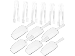 Conjunto De 12 Peças Pá Gelo E Pinça Multiuso Para Bar, Cozinha, Churrasco, Festa, Casamento, Pequeno, Transparente