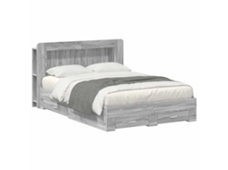 Vidaxl Estrutura De Cama Com Armazenamento Sonoma Cinzento