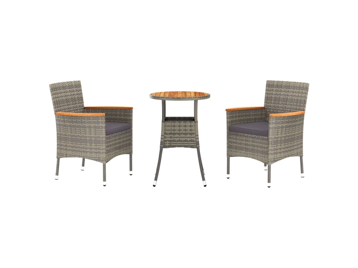 Garden Bistro Set, Garden Bistro Sets Vidaxl Cinzeto Rattan / Vime (n/a)