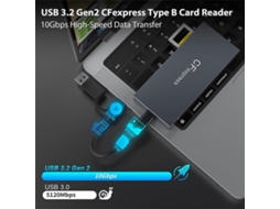 Leitor De Cartões Cfexpress Tipo B 6 Em 1 Para Cfexpress Tipo B/sd/tf/cf/xd/ms, Usb 3.2 Gen 2 10gbps Cfexpress Aquaforge