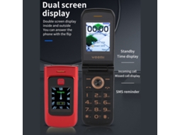 Mali telefone Celular Flip para Idosos com Botões Grandes Som Alto Bateria 4800mah Dual Chip 2g Vermelho