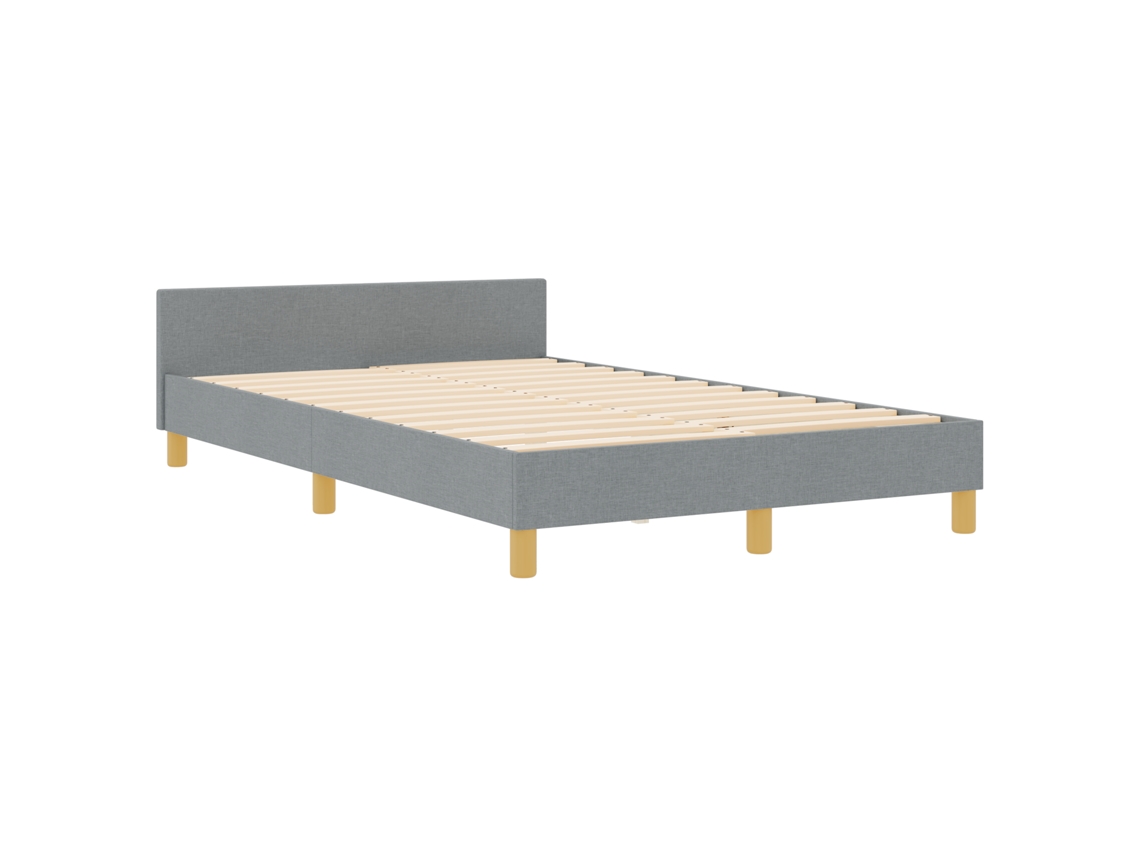 Conjunto 1 Estrado De Cama Plataforma Vidaxl Cinzento-claro Tecido (120 X 190 Cm)