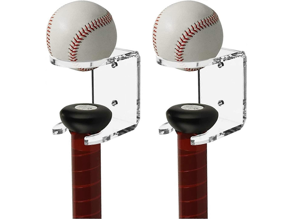 Rebe-soporte De Parede Para Bate De Béisbol, 2 Peças De Acrílico Anti-raios, Display Vertical Com Guarda Bola