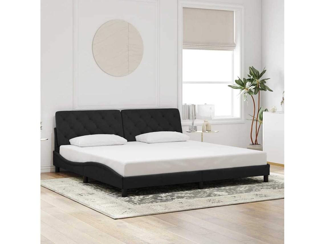 Vidaxl Estrutura De Cama Sem Colchão 200x200 Cm Veludo Preto