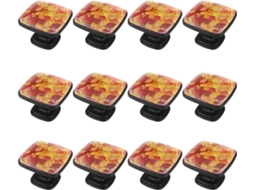 Puxadores Quadrados Para Gavetas De Cômoda, Puxadores Para Armários De Cozinha, 12 Peças, Folhas Naturais Em Amarelo