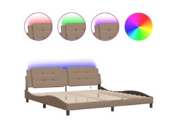 Estrutura de Cama com Led Sem Colchão Zadar 200x200 cm Cappuccino MAISON EXCLUSIVE