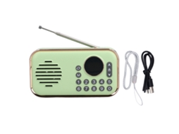 Mali rádio Bluetooth Portátil Alto falante com Cartão de Memória Pen Drive Mp3 Fm Verde