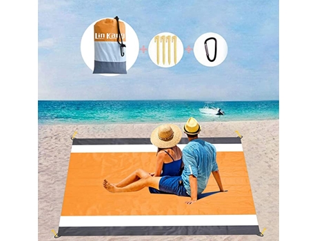 Tapete Impermeável Ultralight Lin Kang Para Praia E Camping Laranja
