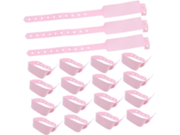 Tofficu 100 - Pulseiras de Identificação Pessoal, Pulseiras de Polivinil Rosa