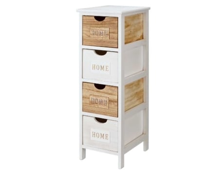 Cômoda Gift Decor Home Branco Marrom 26 X 81 X 31,6 Cm