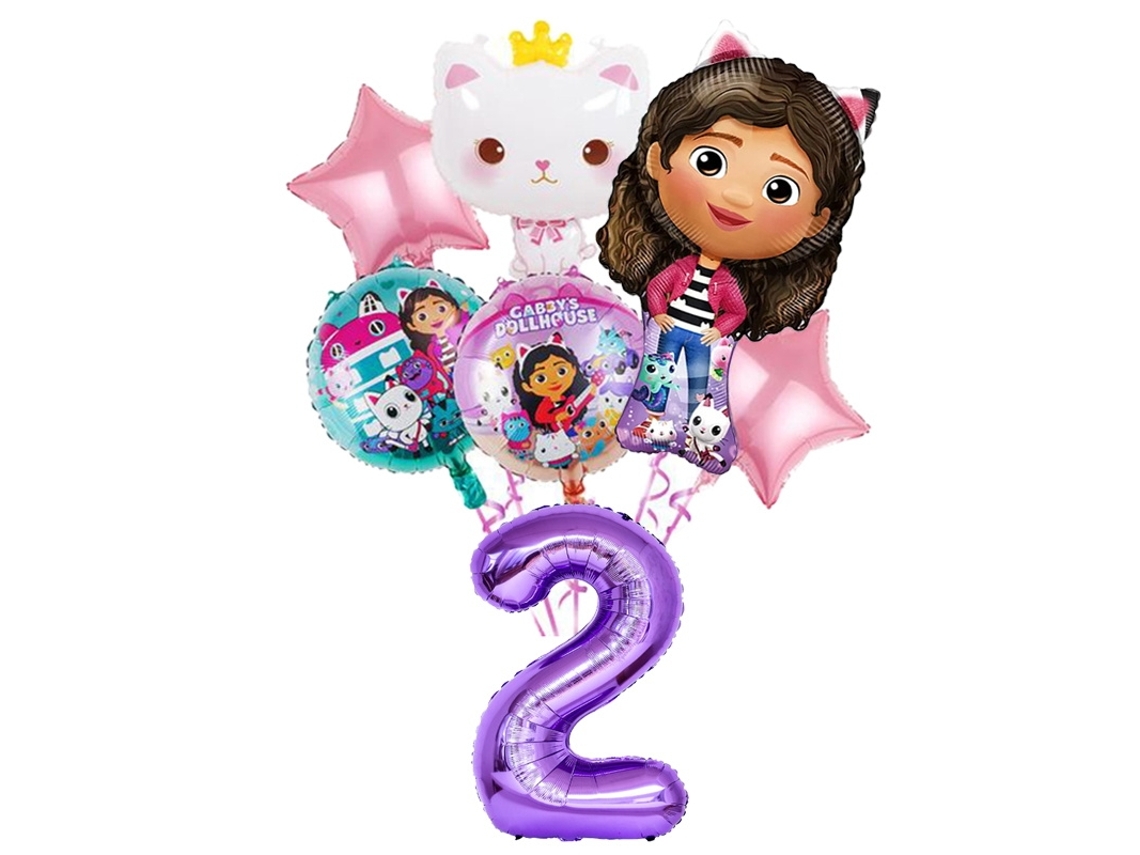 Decoração Para Festa De Aniversário Da Gabby Dollhouse, Gatinho Rosa Gabby, Copo De Papel, Prato, Guardanapos, Balão, Cenário, Chá De Bebê, Acessórios