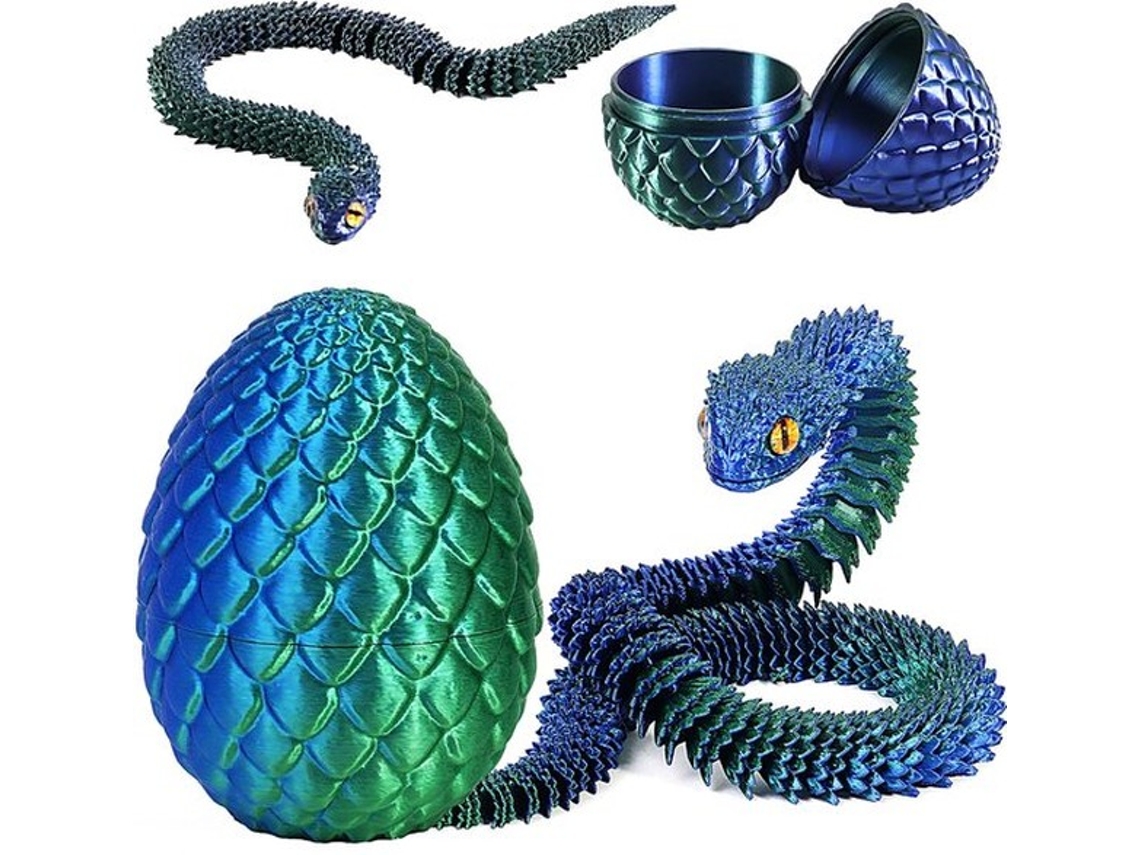 Serpente De Dragão 3d Impressa - Brinquedo - Serpente - Presente - Escritório - Serpente Móvel 30 Cm