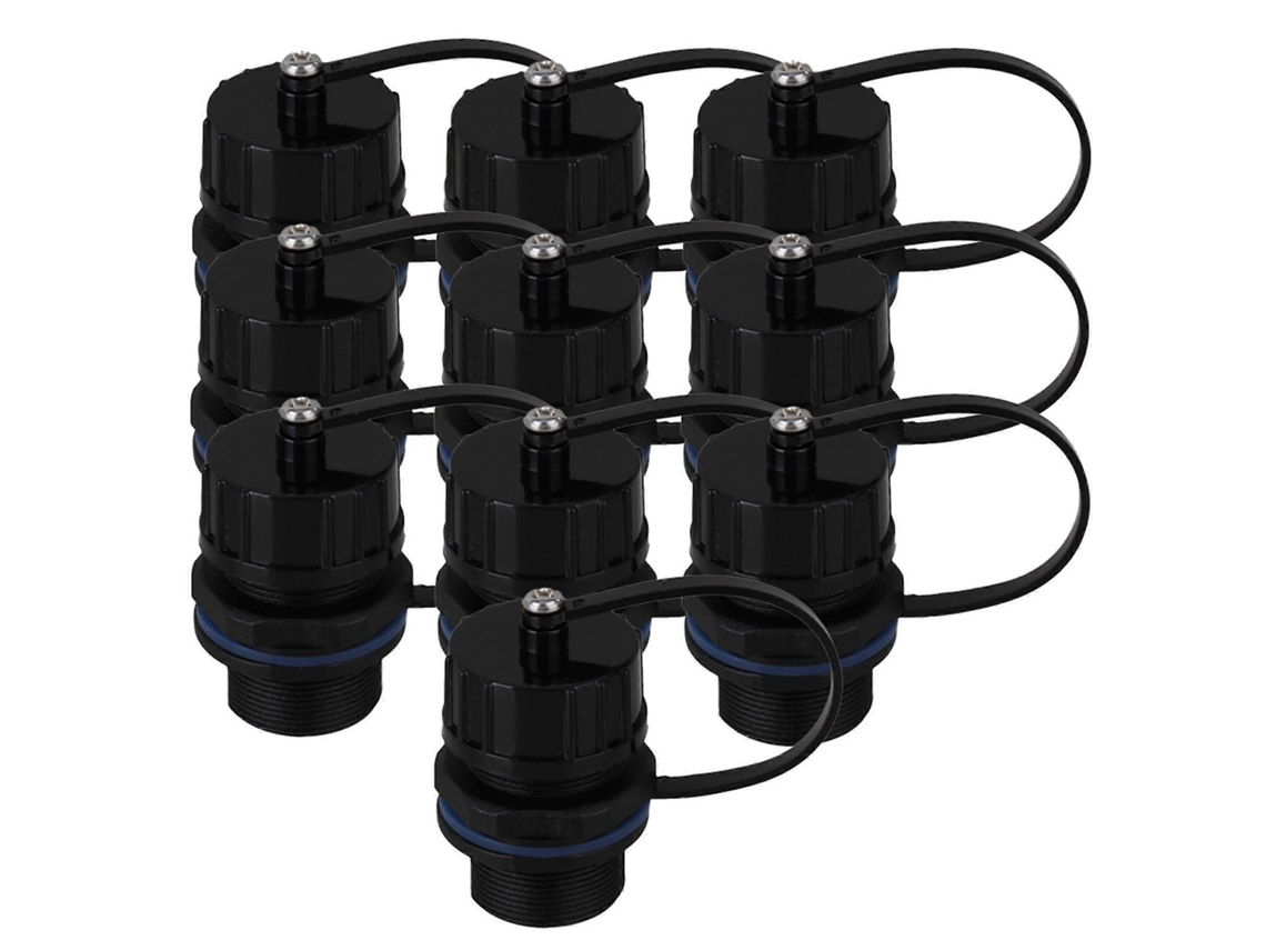 10 X Conector Ethernet Rj45 Ip68 Com Rosca M20 À Prova De Água Com 8 Pinos