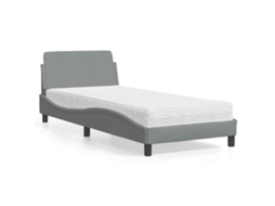 Vidaxl Cama Com Colchão Dover 80x200 Cm Tecido Cinzento-claro