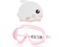 Óculos de Natação AQUAFORGE infantis, de 3 a 8 anos, com touca, lentes antiembaçante, proteção UV