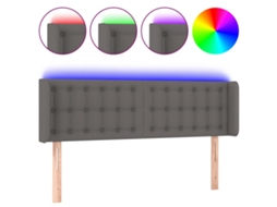 Led Headboard, Led Headboards Vidaxl Cinzeto Couro Artificial (147 X 16 X 78/88 Cm)