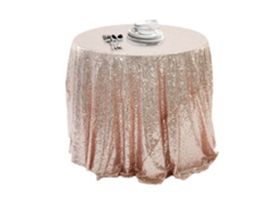 Toalha de Mesa Drapeada Brilhante Toalha de Mesa de Tecido de Lantejoulas para Festa de Cerimônia de Halloween 120 Cm * 180 Cm Ouro Rosa
