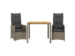 Bistro Set, Bistro Sets Vidaxl Cinzeto Rattan / Vime (90 X 90 X 75 Cm)