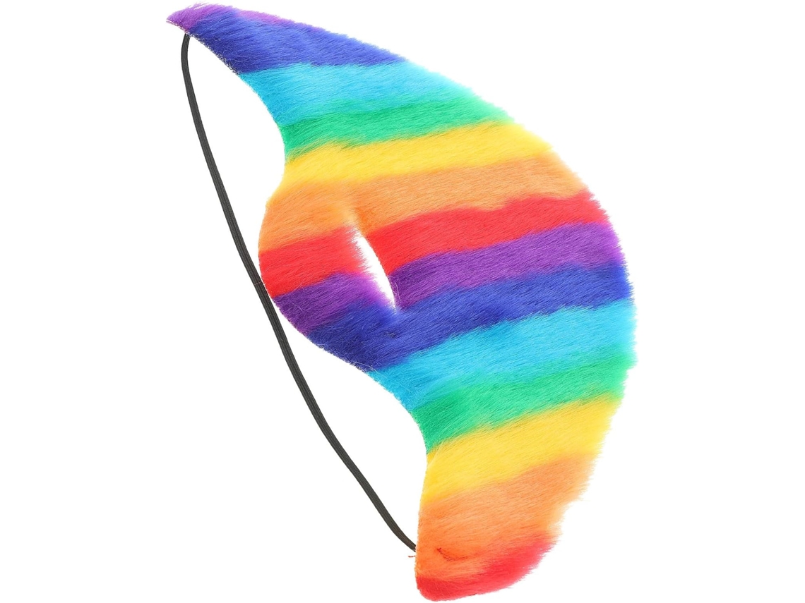 Barba colorida para cosplay e apresentações, com um toque de tecido de alta qualidade.