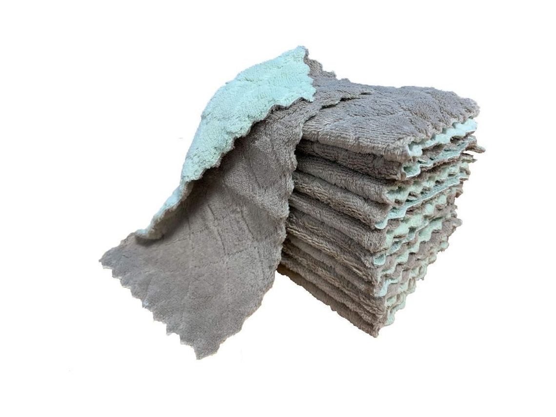 Toallas De Cozinha De Felpa Coral, 12 Peças, Super Absorventes, Laváveis Na Máquina, Para Limpeza Doméstica