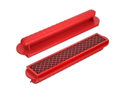 Cortador De Cachorro-quente Com Fatias Em Cruz Para Churrasco E Churrascos - Inox E Plástico Abs - Cor Vermelha