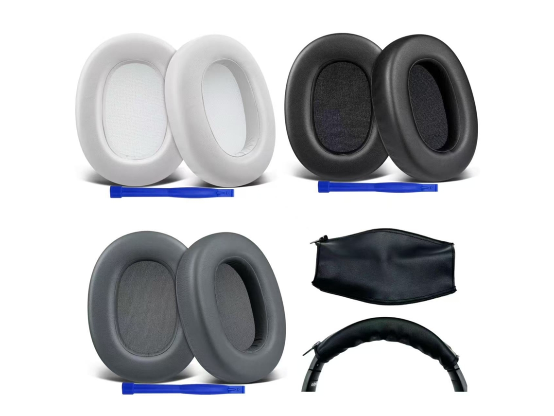 Acessórios Ult Wear Para Fones De Ouvido Sony Wh Ult900n Yunzii (2 Capas Pretas Em Couro Proteico Com Clipes)