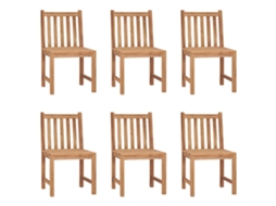 Vidaxl Cadeiras De Jardim 6 Pcs Madeira De Teca Maciça