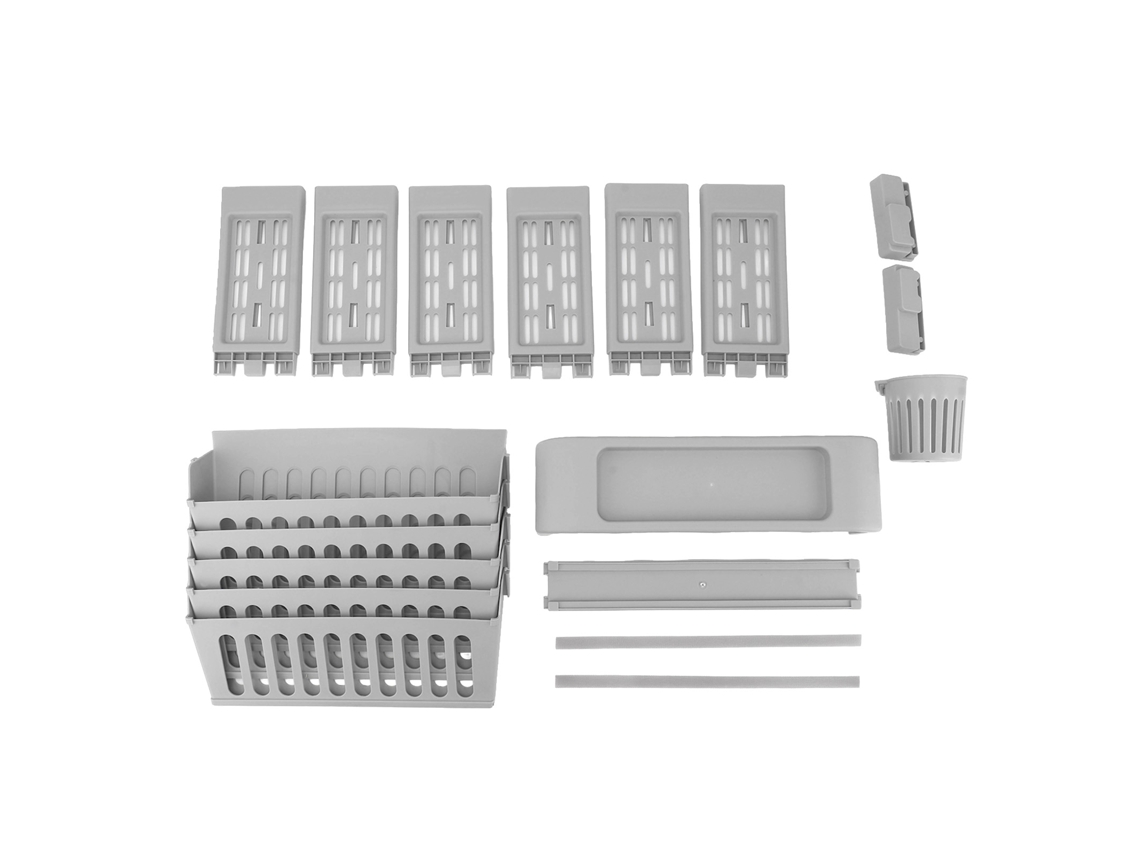 Estante de Livros para Lado da Mesa com Rodas 6 Prateleiras Cinza