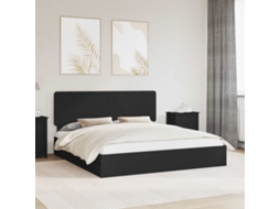 Vidaxl Cama Com Armazenamento Preto 200 X 200 Cm Derivados De Madeira